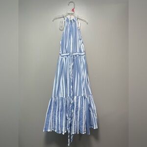 Striped Blue and White Halter Dress 100% Cotton